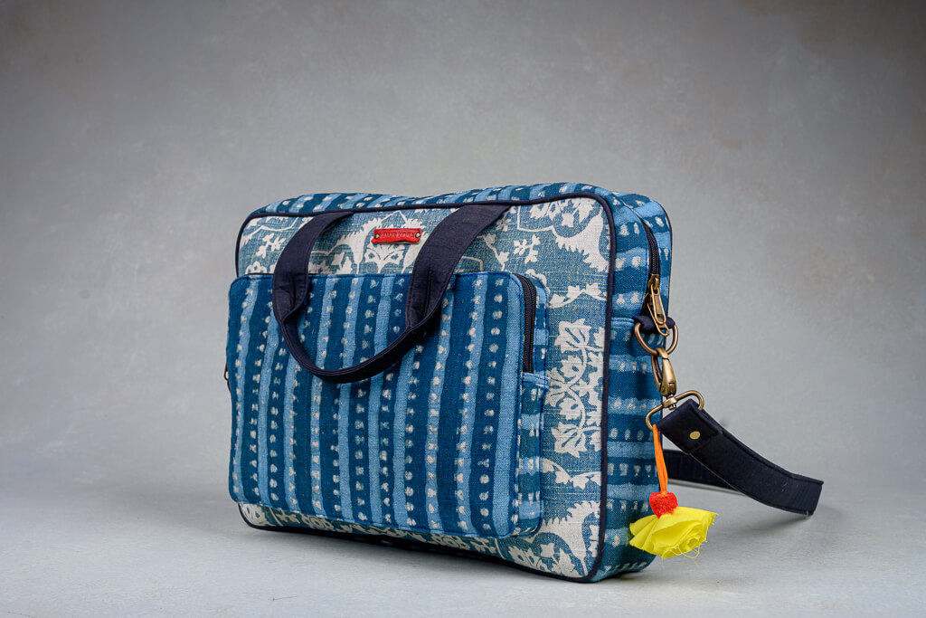 AMAR KOSA Sustainable Products Bangalore Indigo Handcrafted Bags E-Commerce Photoshoot